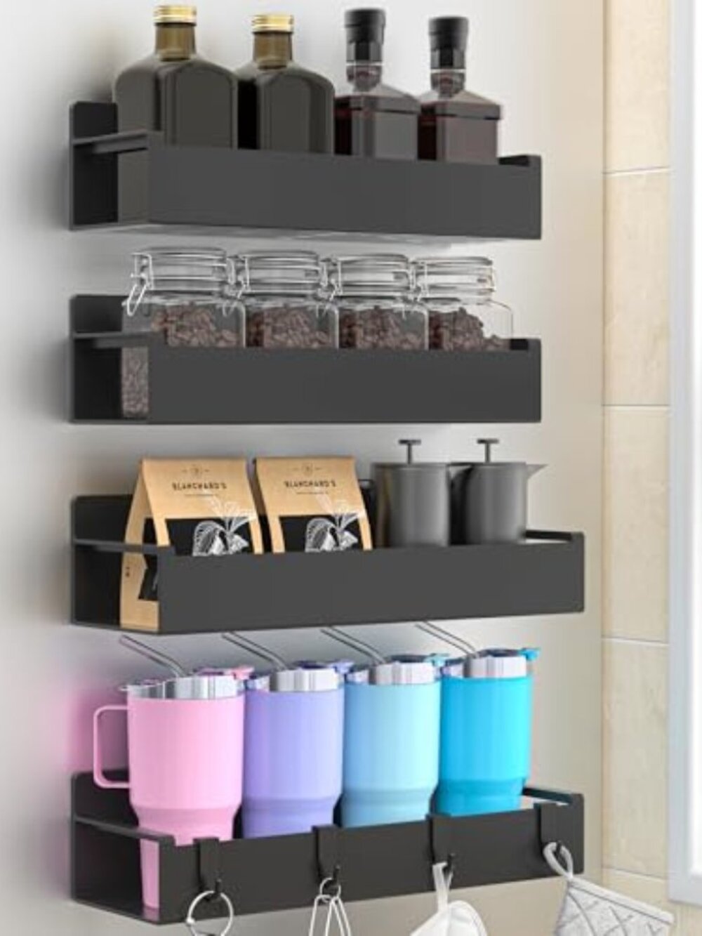 4 Pack Magnetic Spice Rack Organizer for Refrigerator and Oven